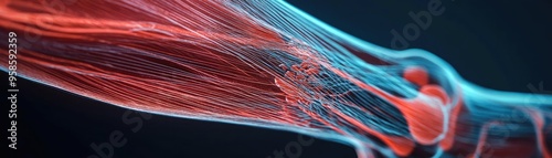 A close-up visualization of a human arm showcasing muscles and vessels, emphasizing the complexity of anatomical structure.