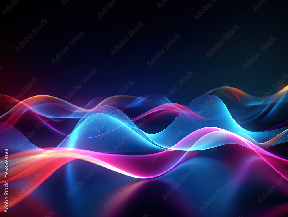 Obraz premium Vibrant Abstract Neon Waves