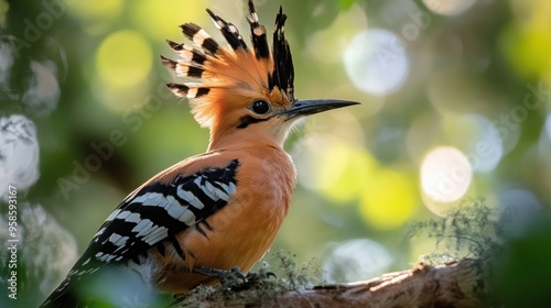 Hoopoe Bird Perched on a Branch