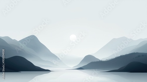 A minimal design with a smooth, monochromatic gradient, creating a serene and unobtrusive background. The isolated nature ensures icons and content remain prominent.