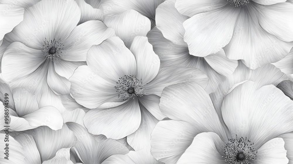 Stunning White Floral Bloom Closeup in Nature Background Stunning White Floral Bloom Closeup in Nature Background