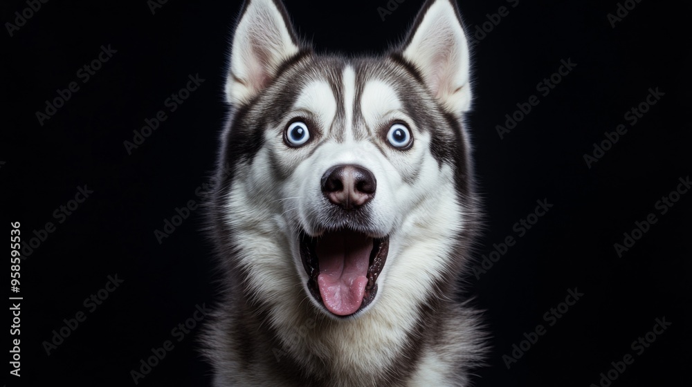 Obraz premium Happy Siberian Husky