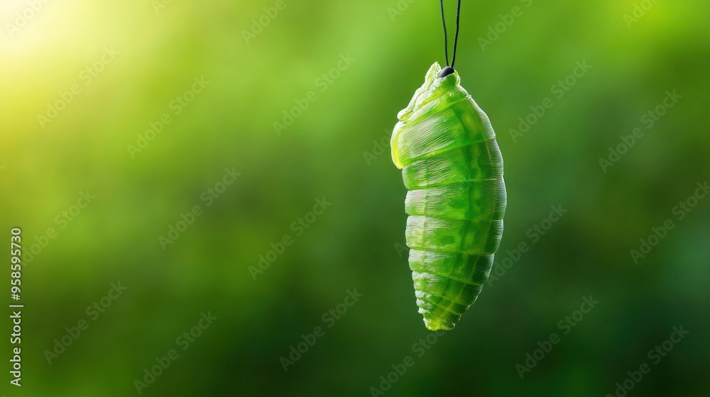 Fototapeta premium Butterfly emerging from a chrysalis, representing transformation and new beginnings