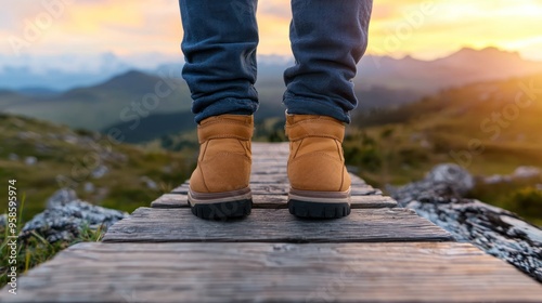Person stepping onto a bridge leading to a new adventure, symbolizing a fresh start