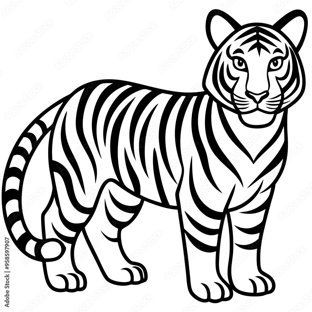 tiger cartoon isolated on white