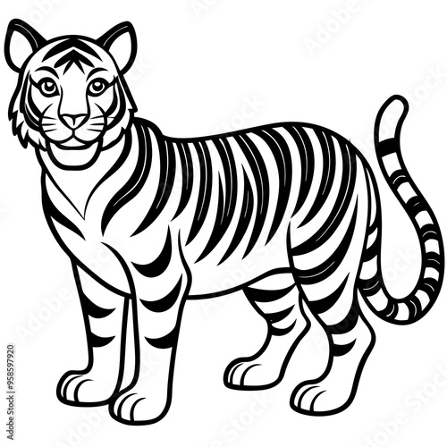 tiger cartoon isolated on white