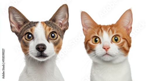 Cute Cat and Dog Portraits photo