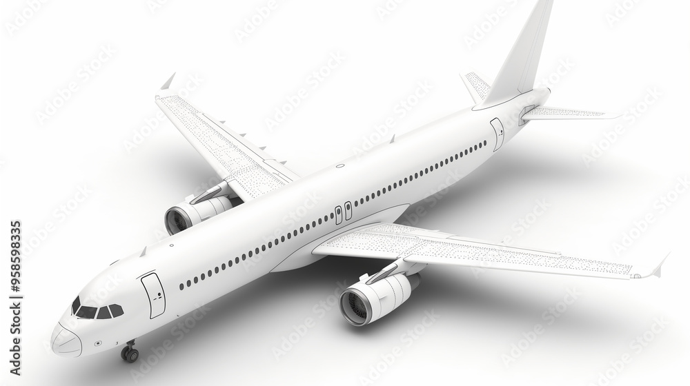 Blank white airplane mock up isolated on white background Blank white airplane mock up isolated on white background