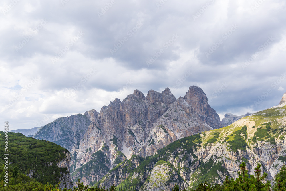 Fototapeta premium View from hiking near Tre Cime di Lavaredo - Italy