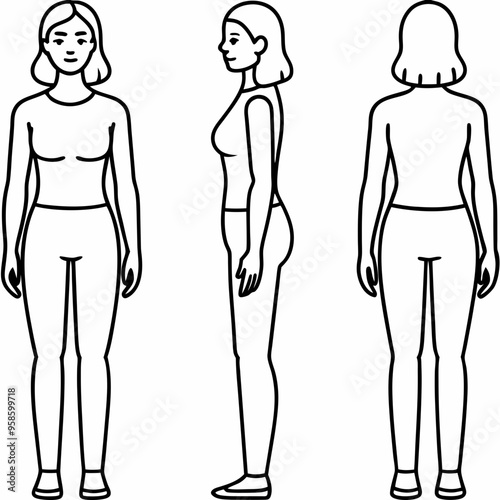 illustration of a person in a row
