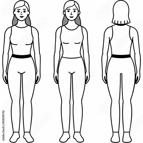 illustration of a person in a row