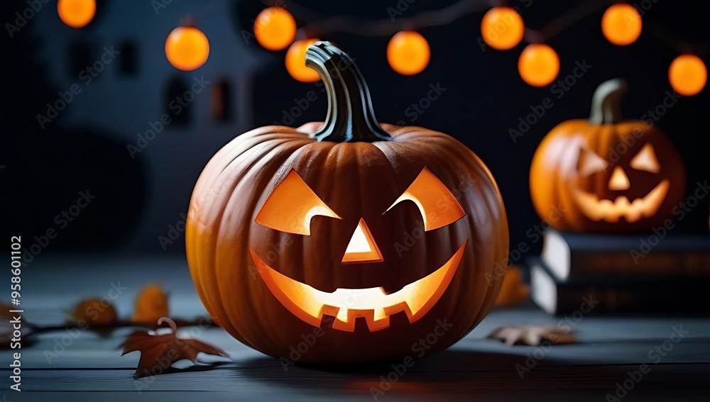 Fototapeta premium background featuring pumpkins spooky objects