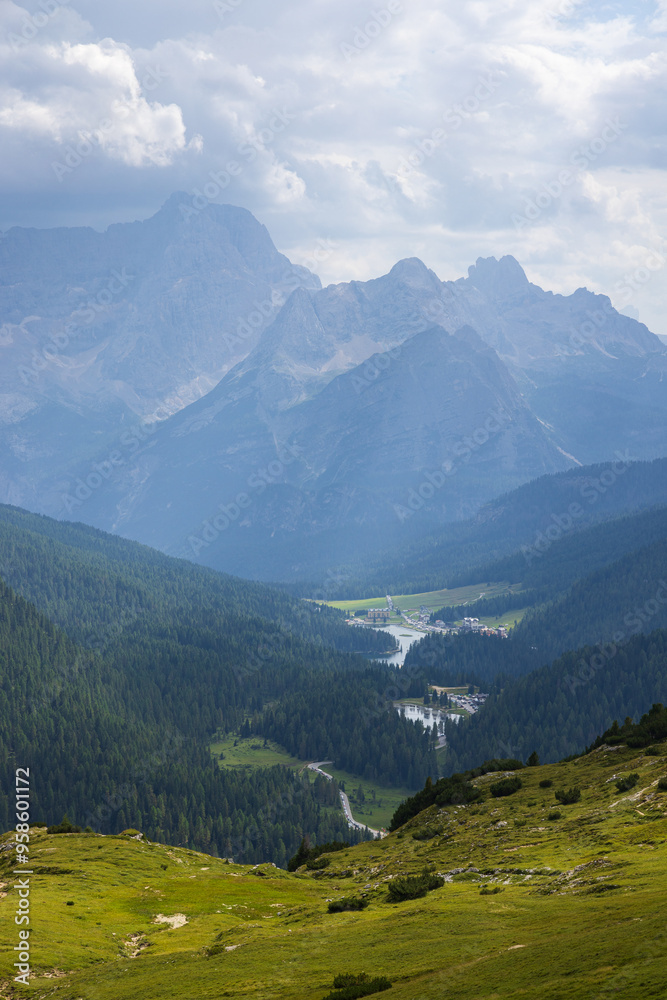 Fototapeta premium View from hiking near Tre Cime di Lavaredo - Italy