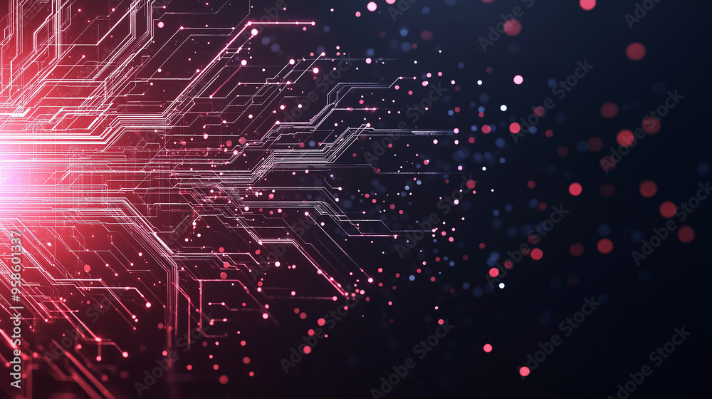 cyber punk background and link network, light background , digital background future.