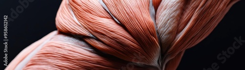 A close-up of detailed muscle fibers, showcasing intricate textures and colors, perfect for anatomical studies and artistic expressions.
