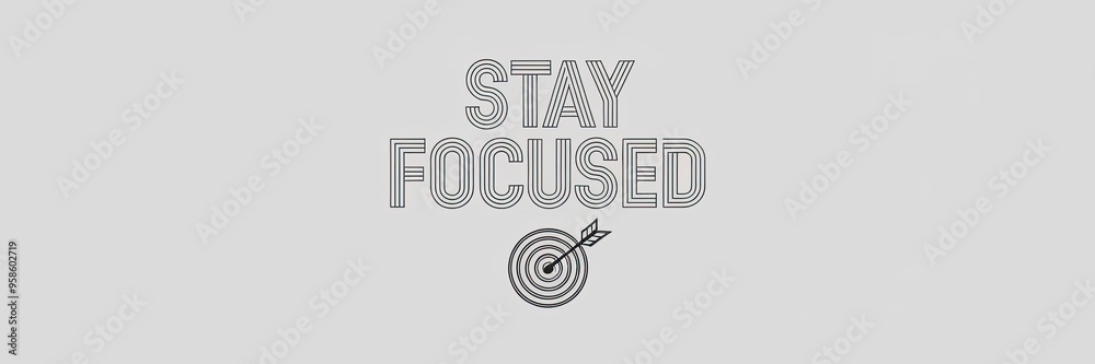 Inspirational Text: Stay Focused with Dartboard Motif