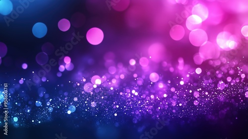 A vibrant abstract background featuring a glittery texture with a blend of pink, blue, dark purple, and dark magenta lights. This dazzling composition creates a dynamic and energetic atmosphere, ideal photo