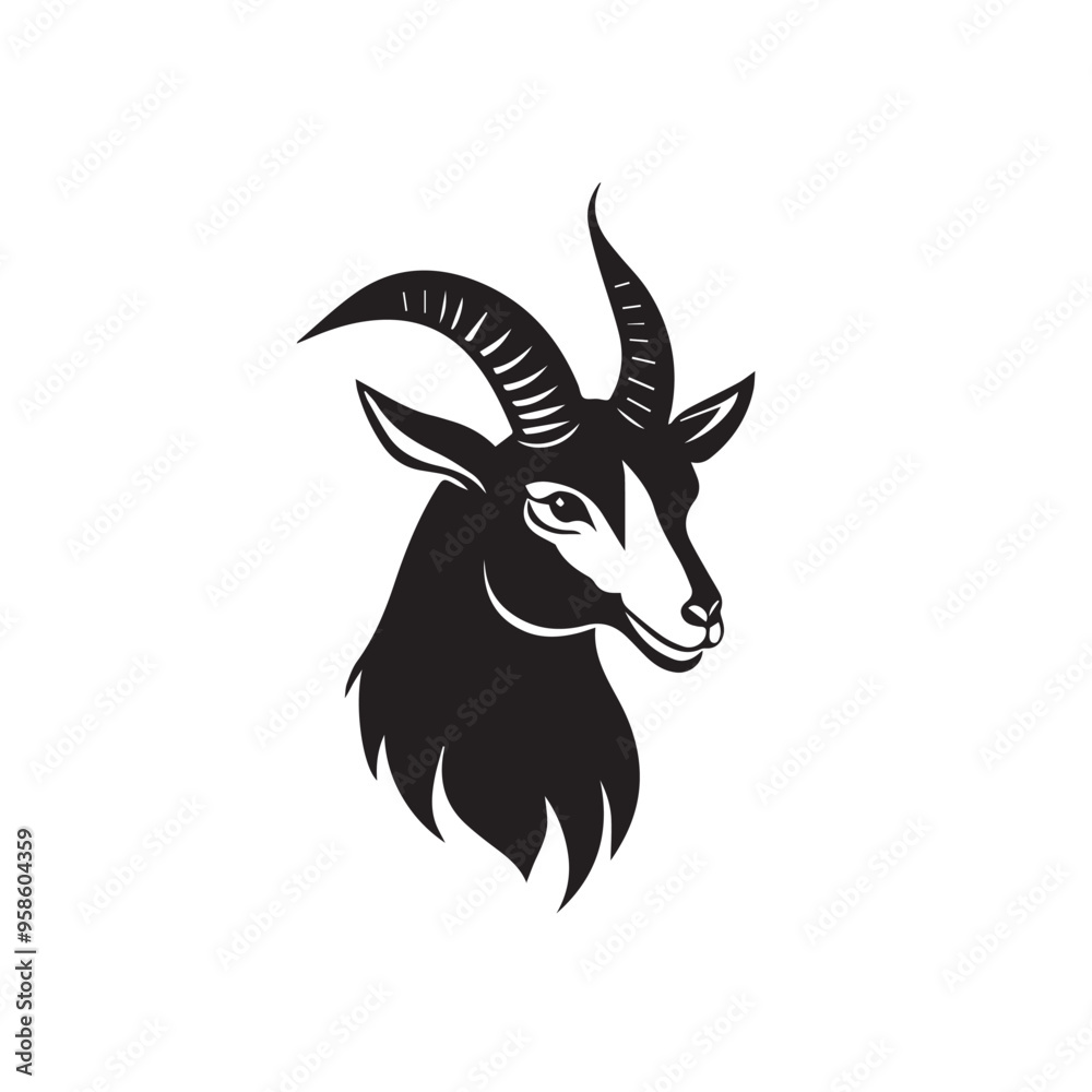 Goat in cartoon, doodle style . Image for t-shirt, web, mobile apps and ui. Isolated 2d vector illustration in logo, icon, sketch style, Eps 10, black and white. AI Generative