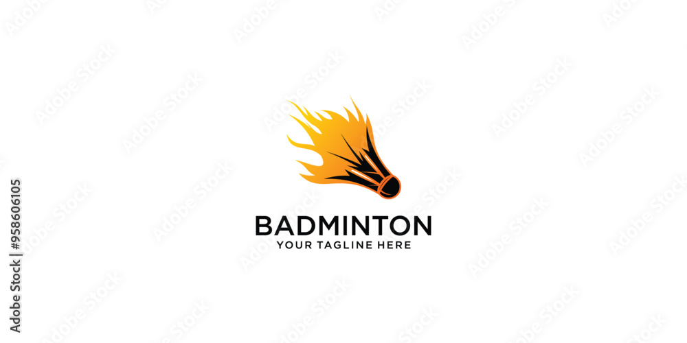 Fototapeta premium Simple badminton logo design premium vector