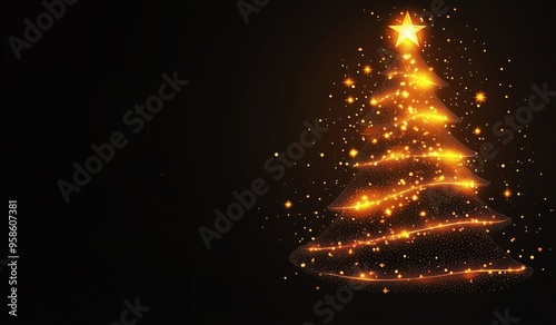 A Beautiful Shimmering Christmas Tree Adorned with Lights