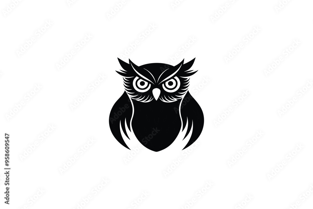 Fototapeta premium Owl silhouette vector design 