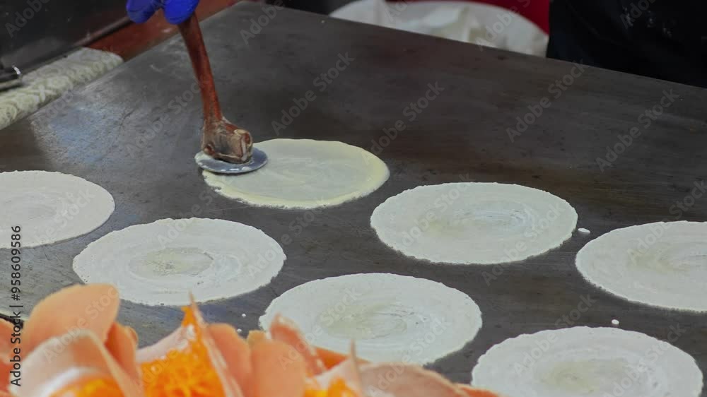 Khanom Bueang also known as Thai Crispy Pancakes or Thai Crepes is one of the most popular street dessert. Khanom Bueang also known as Thai Crispy Pancakes or Thai Crepes is one of the most popular street dessert.