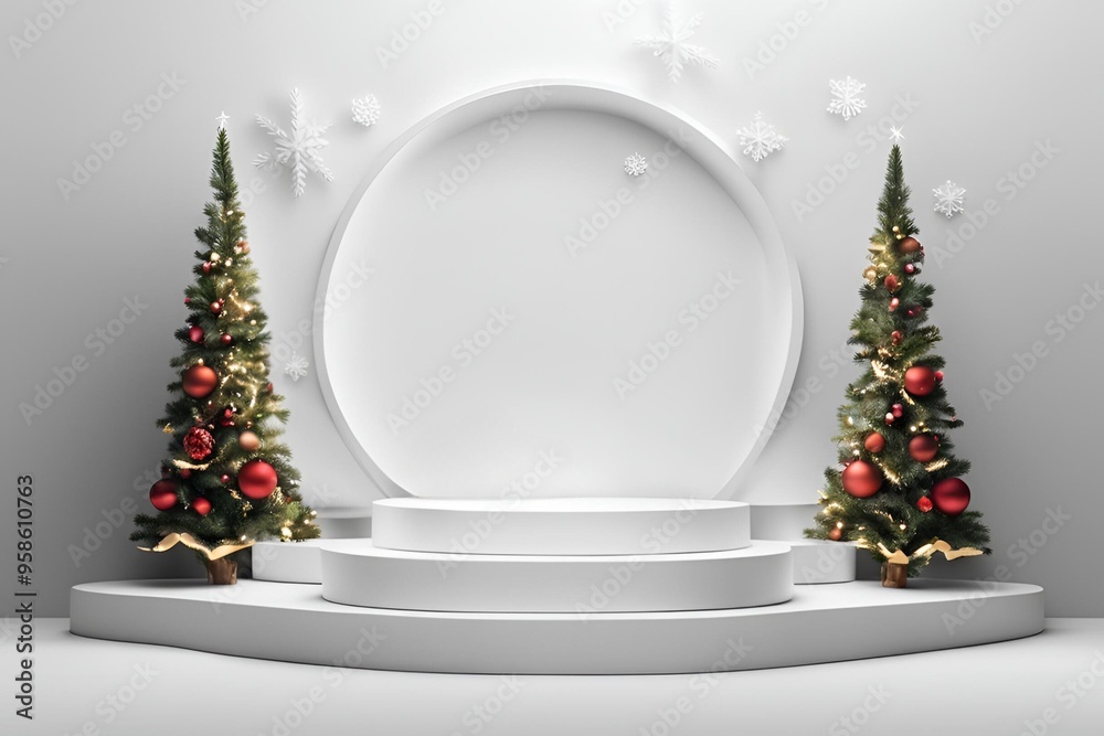 Podium Christmas concept Background Podium Christmas concept Background