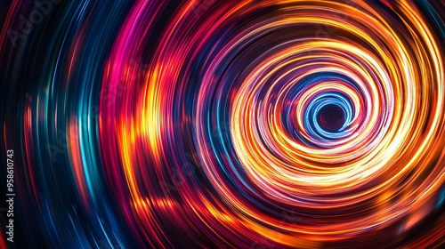 Mesmerizing Spiral of Vibrant Colors and Dynamic Motion in Abstract Artwork