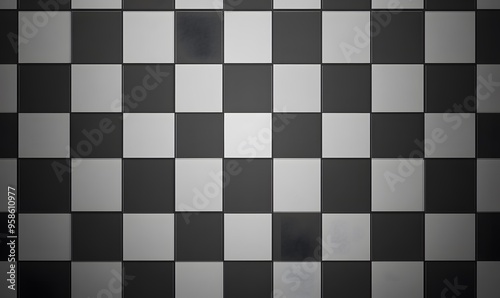 Black and white chess board on fabric
