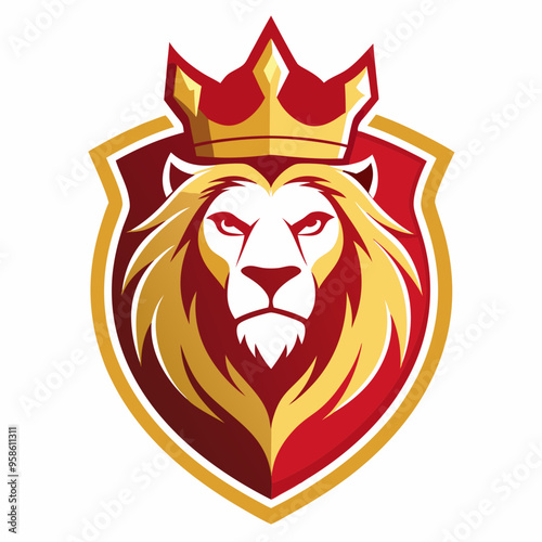 lion head with shield