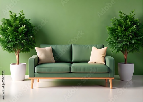 Modern minimalist living room with yellow and orange color scheme, cozy furniture, indoor Plants, and wooden flooring, perfect for interior design inspiration, home decor ideas