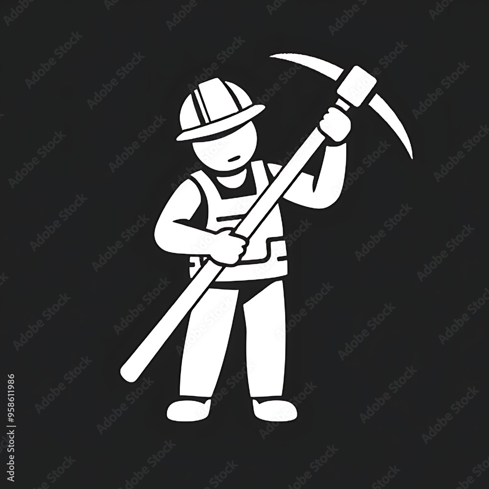 Labour Icon - Transparent Isolated on Black Background, Ai generated Images Labour Icon - Transparent Isolated on Black Background, Ai generated Images
