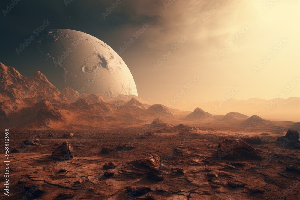 Fototapeta premium Mars landscape astronomy outdoors.