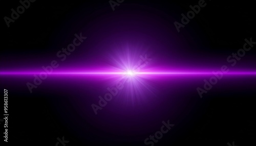 horizontal purple lens flare on black background