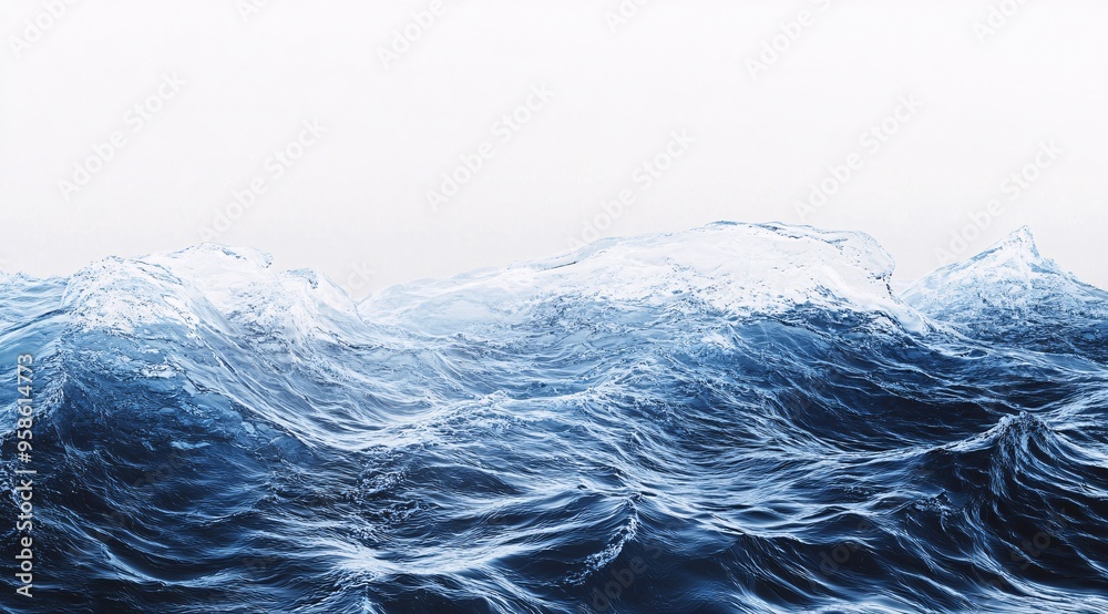 Crisp and Clear Water Splash in Serene Blue Background Crisp and Clear Water Splash in Serene Blue Background