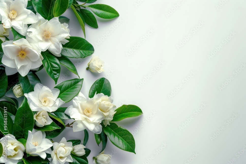 Fototapeta premium Elegant white floral background