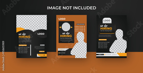 hiring Jobp oster Recruitment advertising template. Recruitment Poster, Job hiring poster, social media, banner, flyer.	