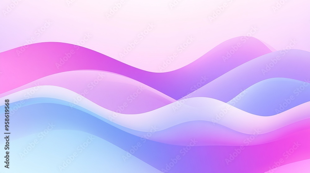 Abstract waves in soft pink, purple, and blue gradients create a serene background evokes calmness and creativity Abstract waves in soft pink, purple, and blue gradients create a serene background evokes calmness and creativity