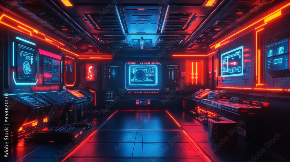 Cyberpunk Interior. Cyberpunk Interior.