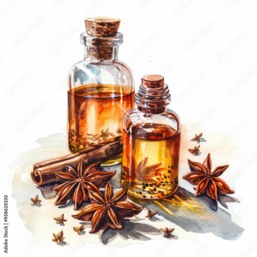 Aromatic Star Anise Essential Oil Set for Spa and Wellness Therapy Aromatic Star Anise Essential Oil Set for Spa and Wellness Therapy