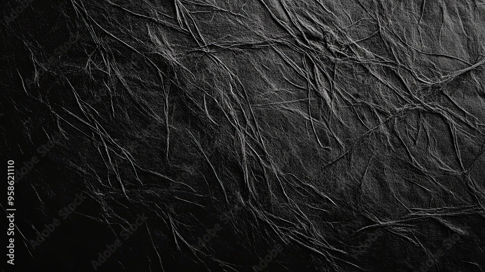 Fototapeta premium Charcoal black paper texture background with natural fibers perfect for artistic designs and organic visuals