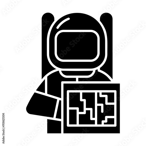 astronaut and space map