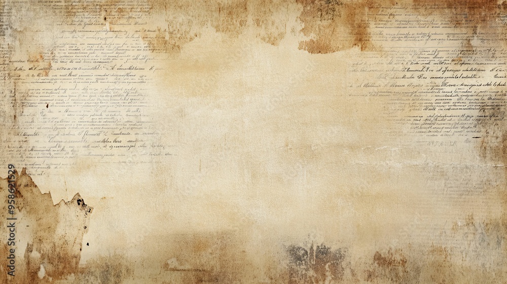 A Close-Up of an Aged and Faded Manuscript Page A Close-Up of an Aged and Faded Manuscript Page