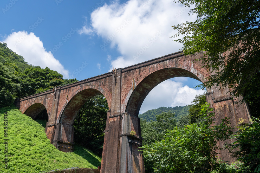 群馬県安中市レンガ製のめがね橋