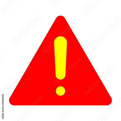 Warning Sign Vector Flat Icon Design