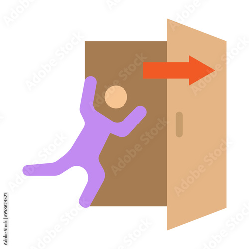 Fire Exit Vector Flat Icon Design