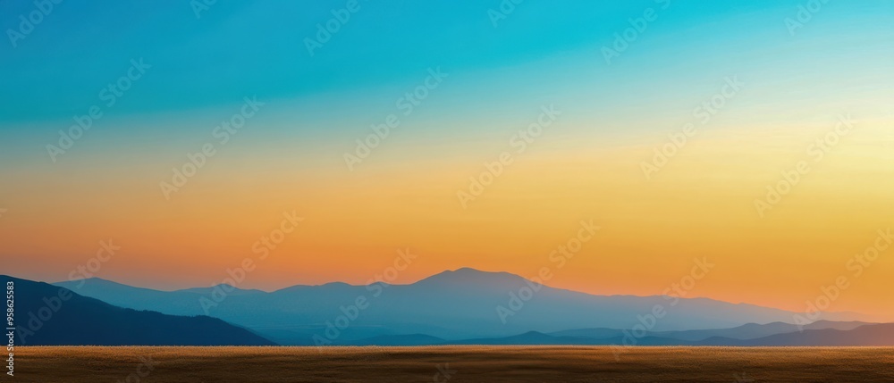 Serene Mountain Sunset Panorama Serene Mountain Sunset Panorama