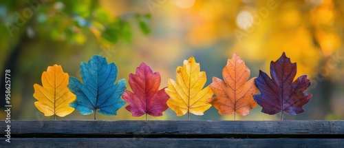 Vibrant Autumn Leaves on a Blurred Background
