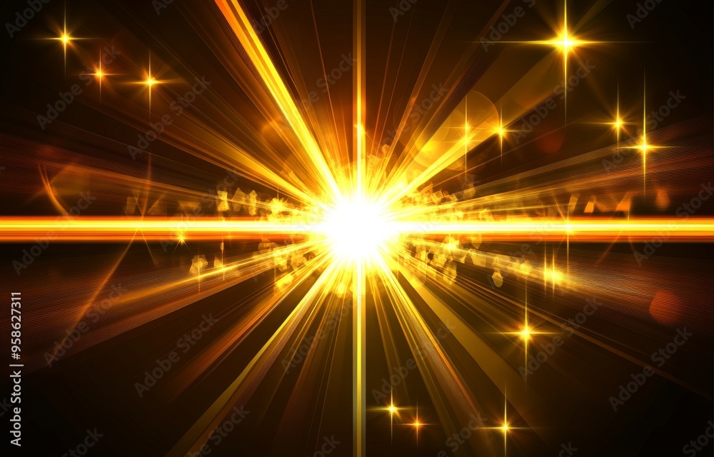 Lens flare and light overlay on black background, sun orange color. Optical flare effect illustration of a lens flare. Lens flare and light overlay on black background, sun orange color. Optical flare effect illustration of a lens flare.