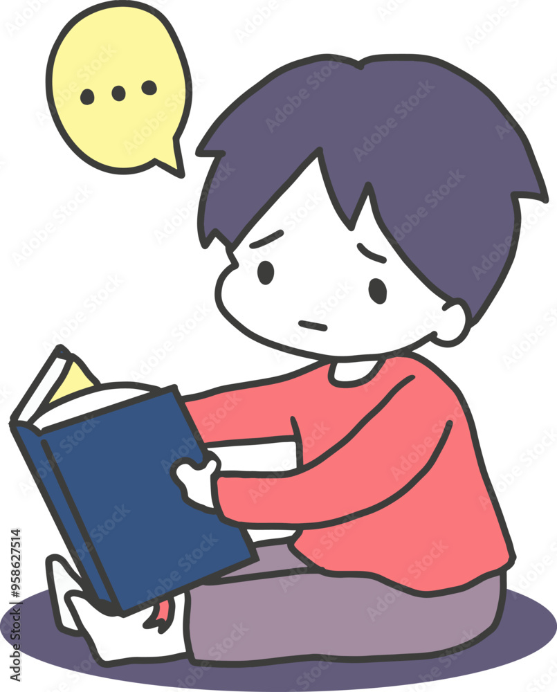 Study Fatigue Boy Struggling with Reading Vector. Ideal for educational materials, advocating for balanced study habits, or any project to represent the challenges of learning in young children. Study Fatigue Boy Struggling with Reading Vector. Ideal for educational materials, advocating for balanced study habits, or any project to represent the challenges of learning in young children.